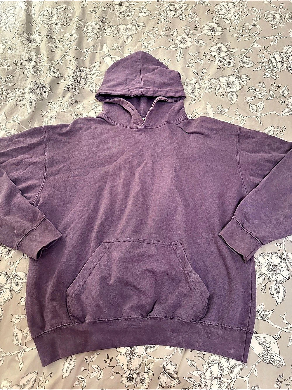 Purple Oversized hoodie with a vintage wash